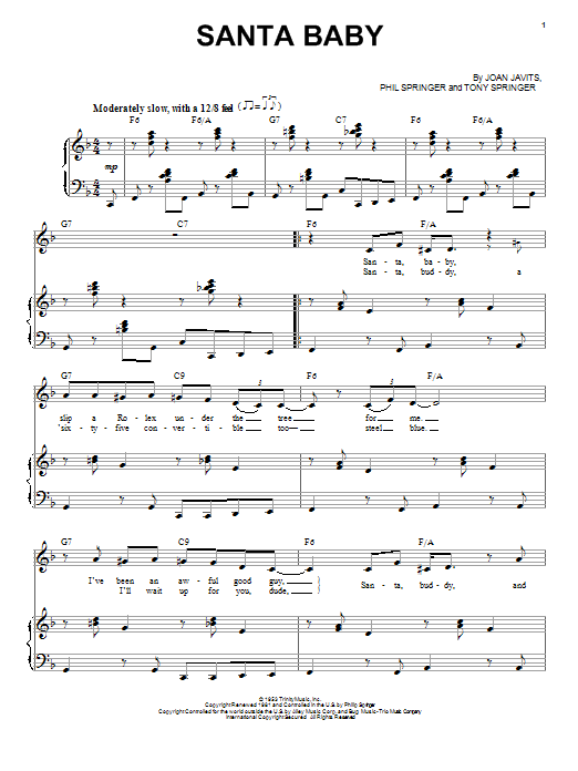 Michael Bublé Santa Baby Sheet Music Notes & Chords for Voice - Download or Print PDF