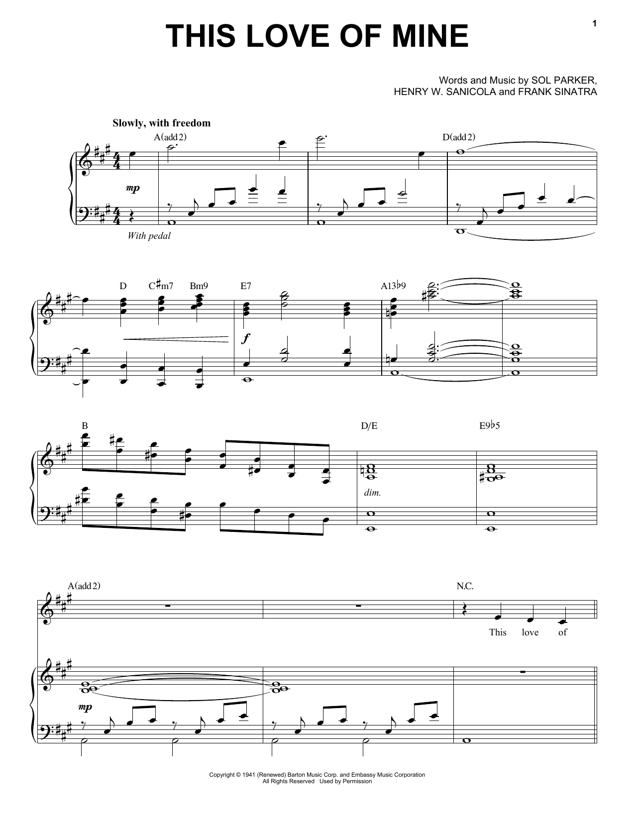 Michael Bublé This Love Of Mine Sheet Music Notes & Chords for Piano & Vocal - Download or Print PDF