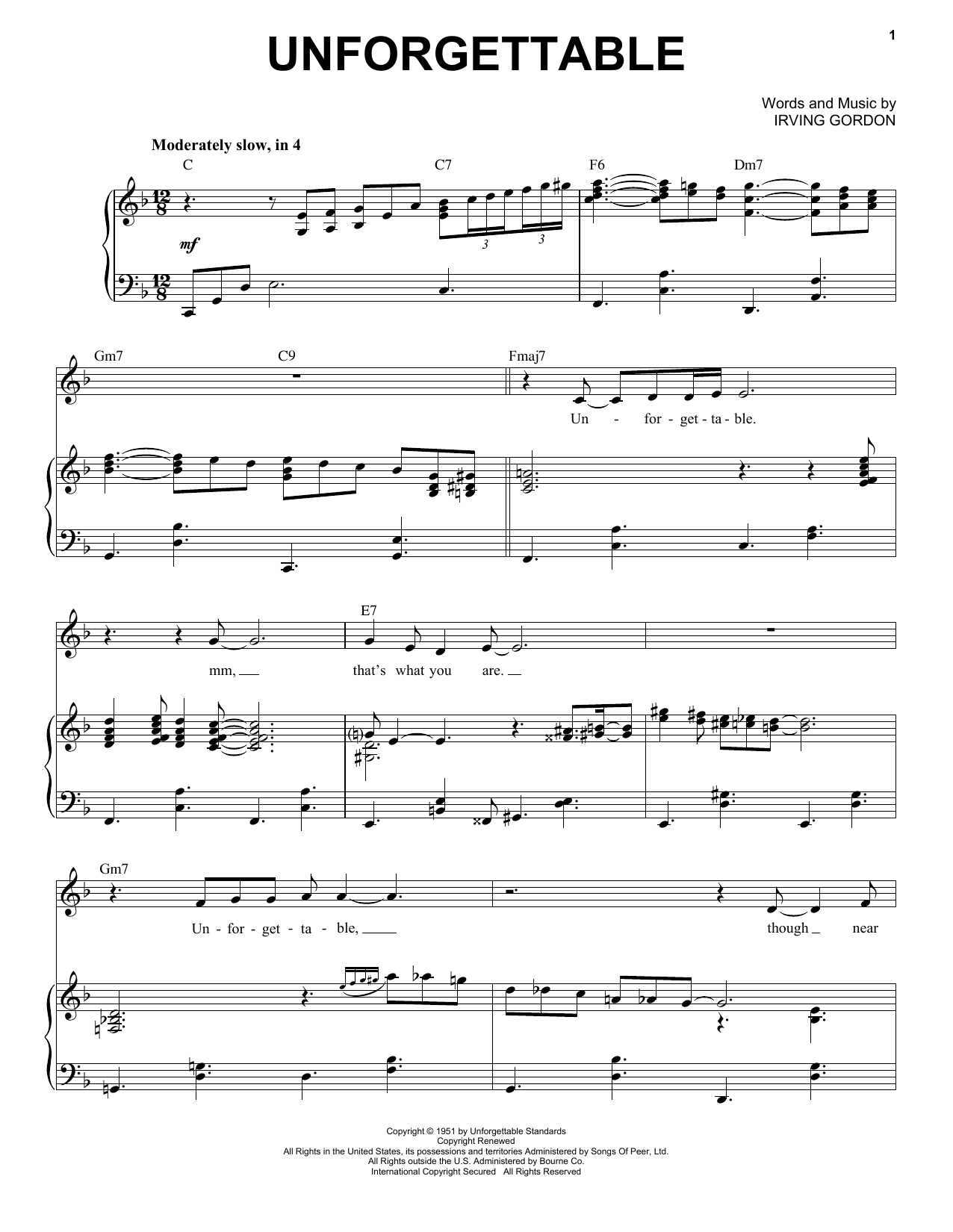 Michael Bublé Unforgettable Sheet Music Notes & Chords for Piano & Vocal - Download or Print PDF