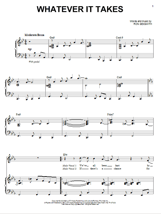 Michael Buble Whatever It Takes Sheet Music Notes & Chords for Piano, Vocal & Guitar (Right-Hand Melody) - Download or Print PDF