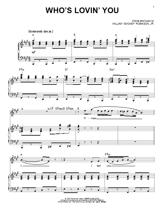 Michael Bublé Who's Lovin' You Sheet Music Notes & Chords for Piano, Vocal & Guitar (Right-Hand Melody) - Download or Print PDF