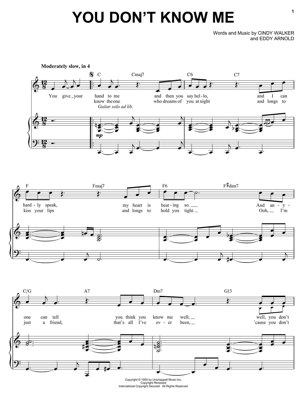 Michael Bublé You Don't Know Me Sheet Music Notes & Chords for Piano, Vocal & Guitar - Download or Print PDF