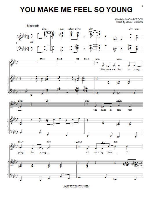 Michael Buble You Make Me Feel So Young Sheet Music Notes & Chords for Piano, Vocal & Guitar (Right-Hand Melody) - Download or Print PDF