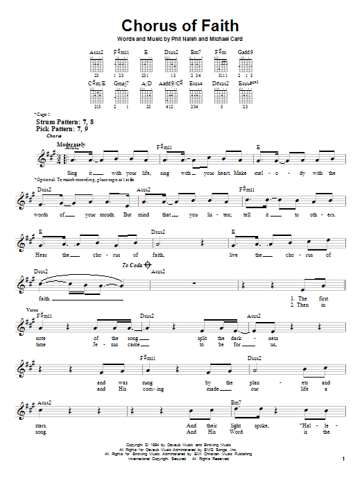 Michael Card Chorus Of Faith Sheet Music Notes & Chords for Easy Guitar - Download or Print PDF