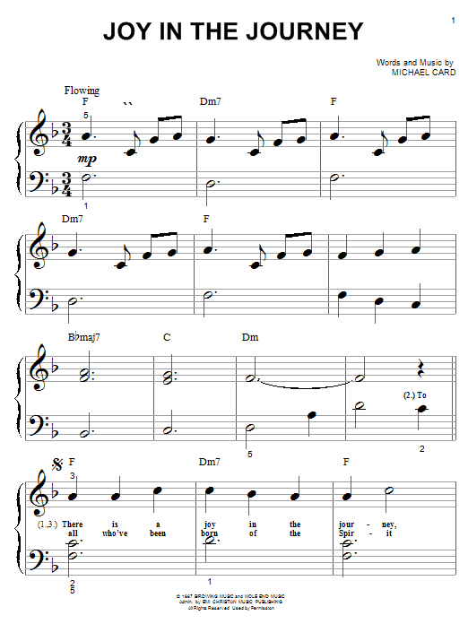 Michael Card Joy In The Journey Sheet Music Notes & Chords for Easy Piano - Download or Print PDF