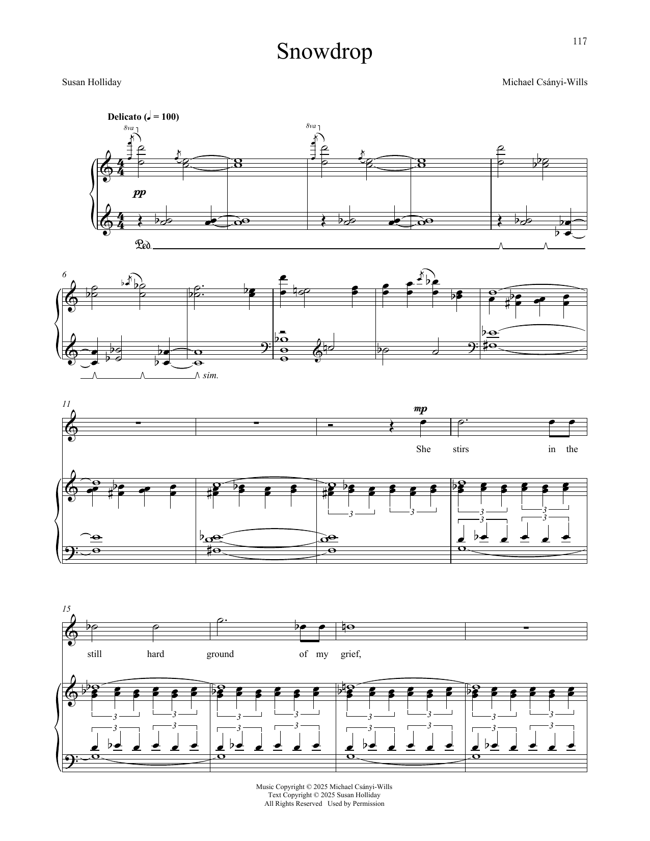 Michael Csányi-Wills Snowdrop Sheet Music Notes & Chords for Piano & Vocal - Download or Print PDF