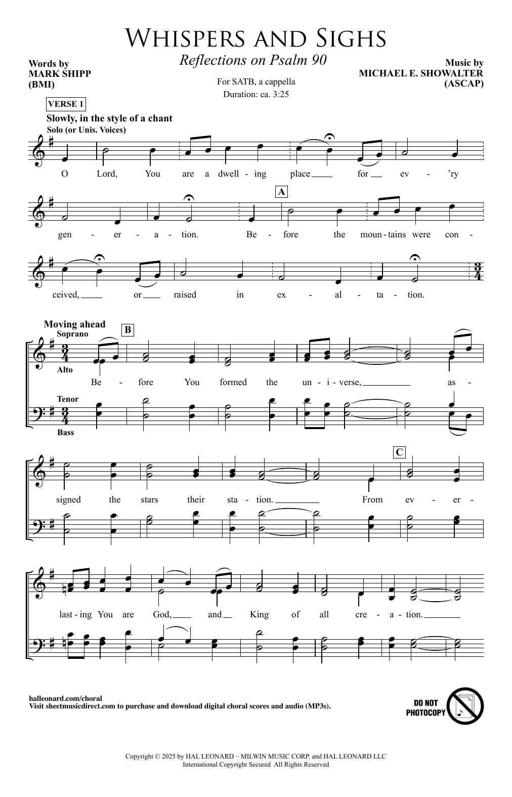 Michael E. Showalter Whispers And Sighs Sheet Music Notes & Chords for SATB Choir - Download or Print PDF