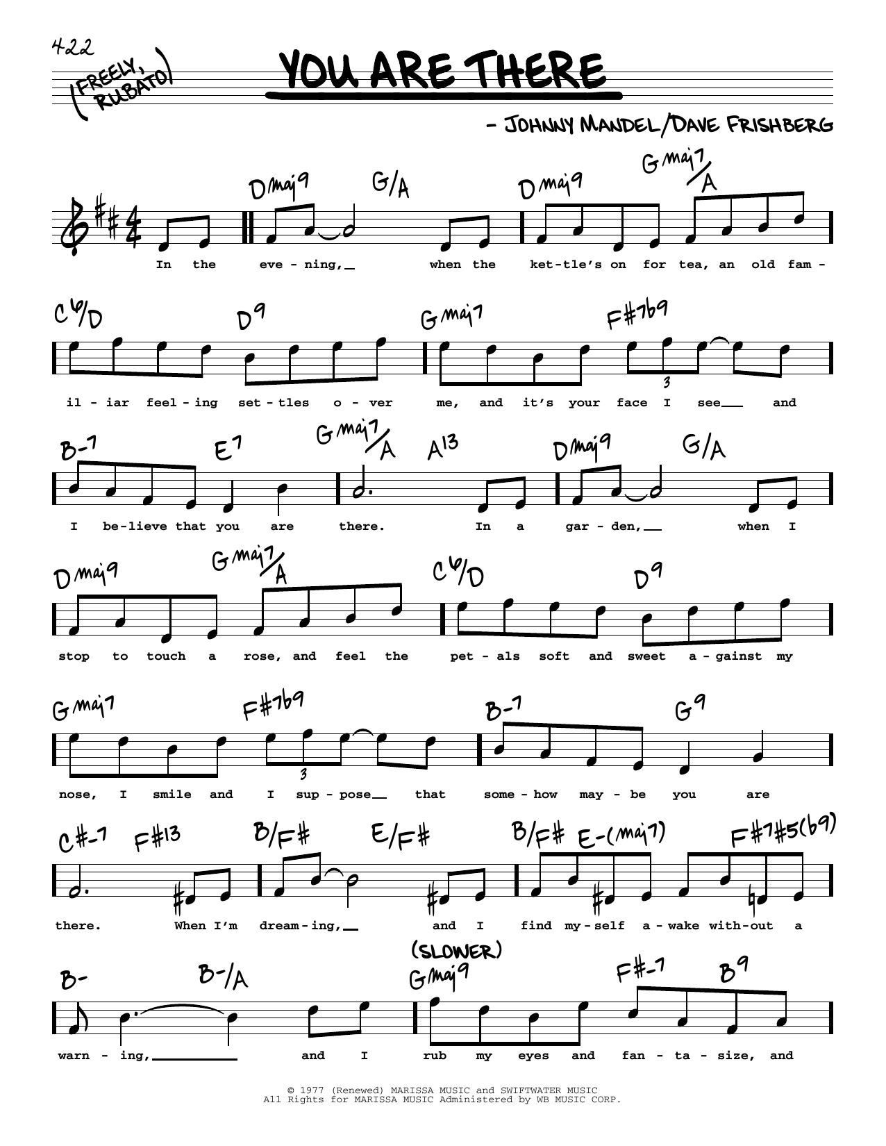 Michael Feinstein You Are There (High Voice) Sheet Music Notes & Chords for Real Book – Melody, Lyrics & Chords - Download or Print PDF