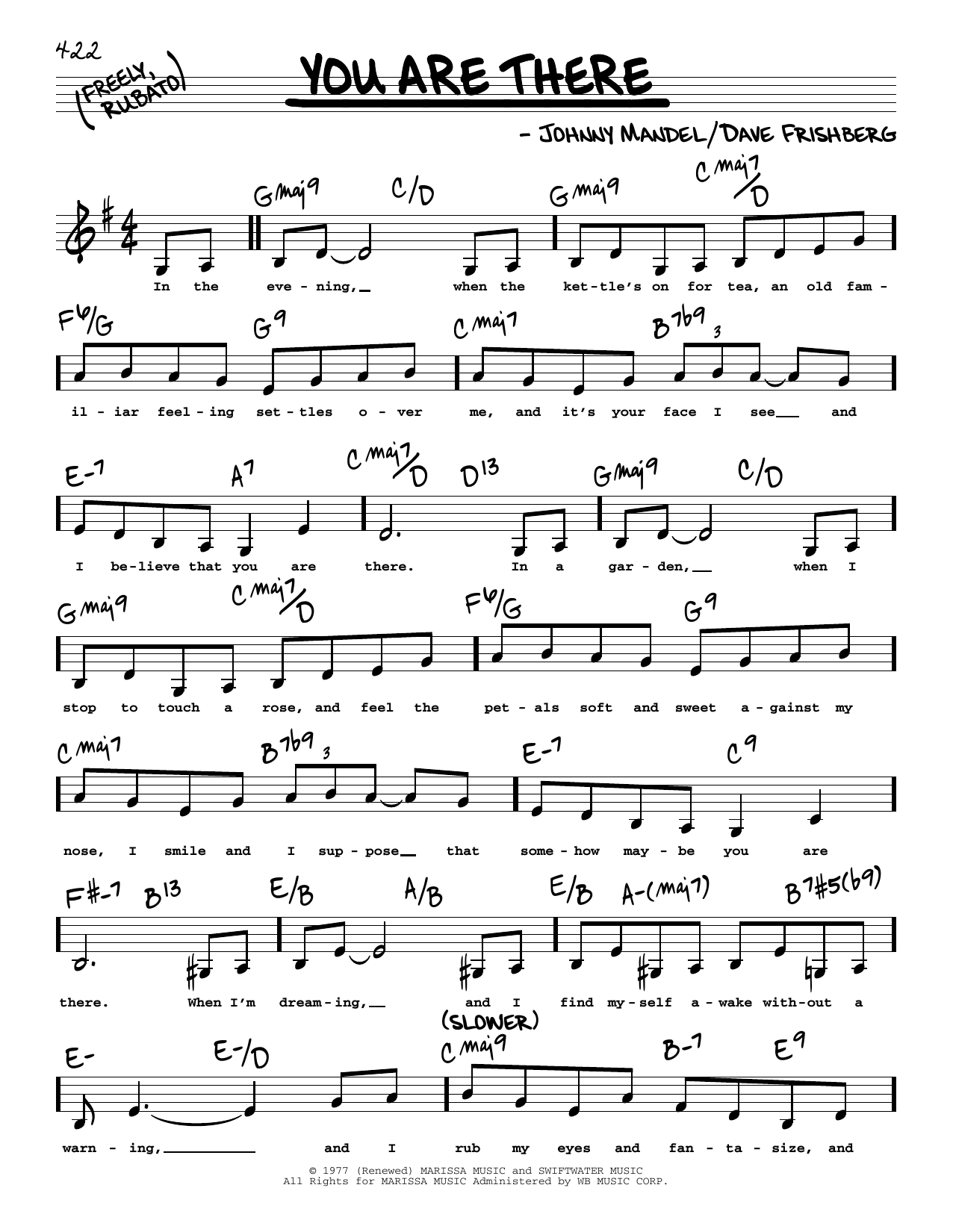 Michael Feinstein You Are There (Low Voice) Sheet Music Notes & Chords for Real Book – Melody, Lyrics & Chords - Download or Print PDF