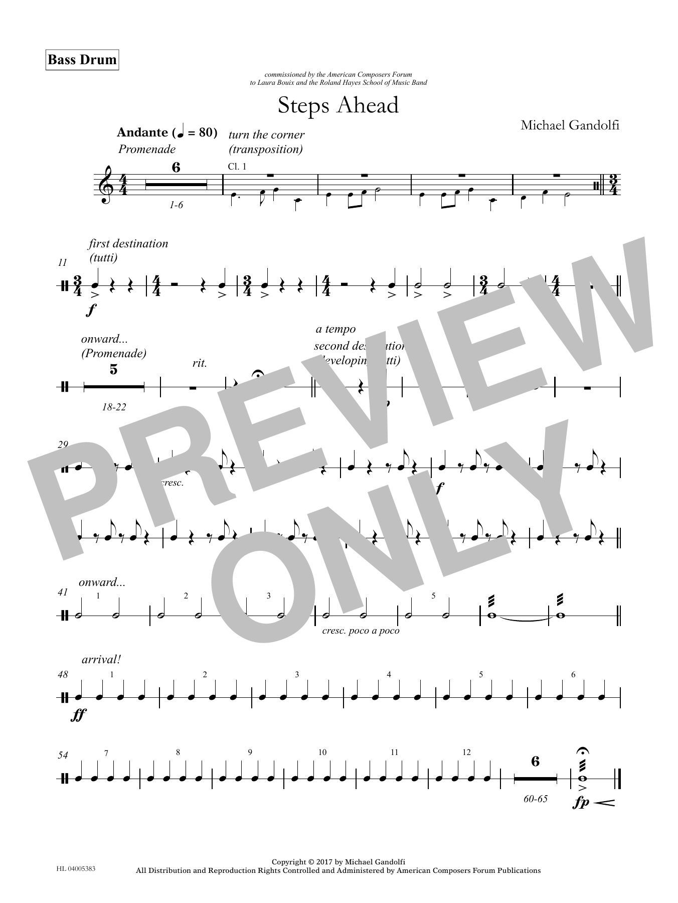 Michael Gandolfi Steps Ahead - Bass Drum Sheet Music Notes & Chords for Concert Band - Download or Print PDF