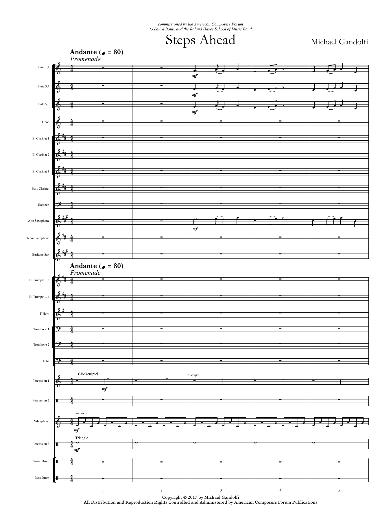 Michael Gandolfi Steps Ahead - Full Score Sheet Music Notes & Chords for Concert Band - Download or Print PDF