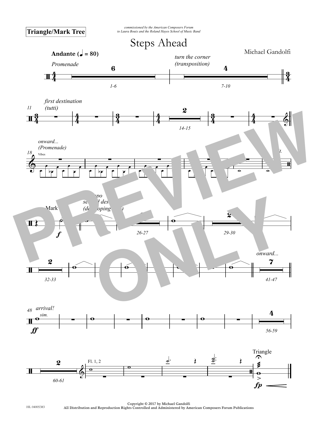 Michael Gandolfi Steps Ahead - Triangle Sheet Music Notes & Chords for Concert Band - Download or Print PDF