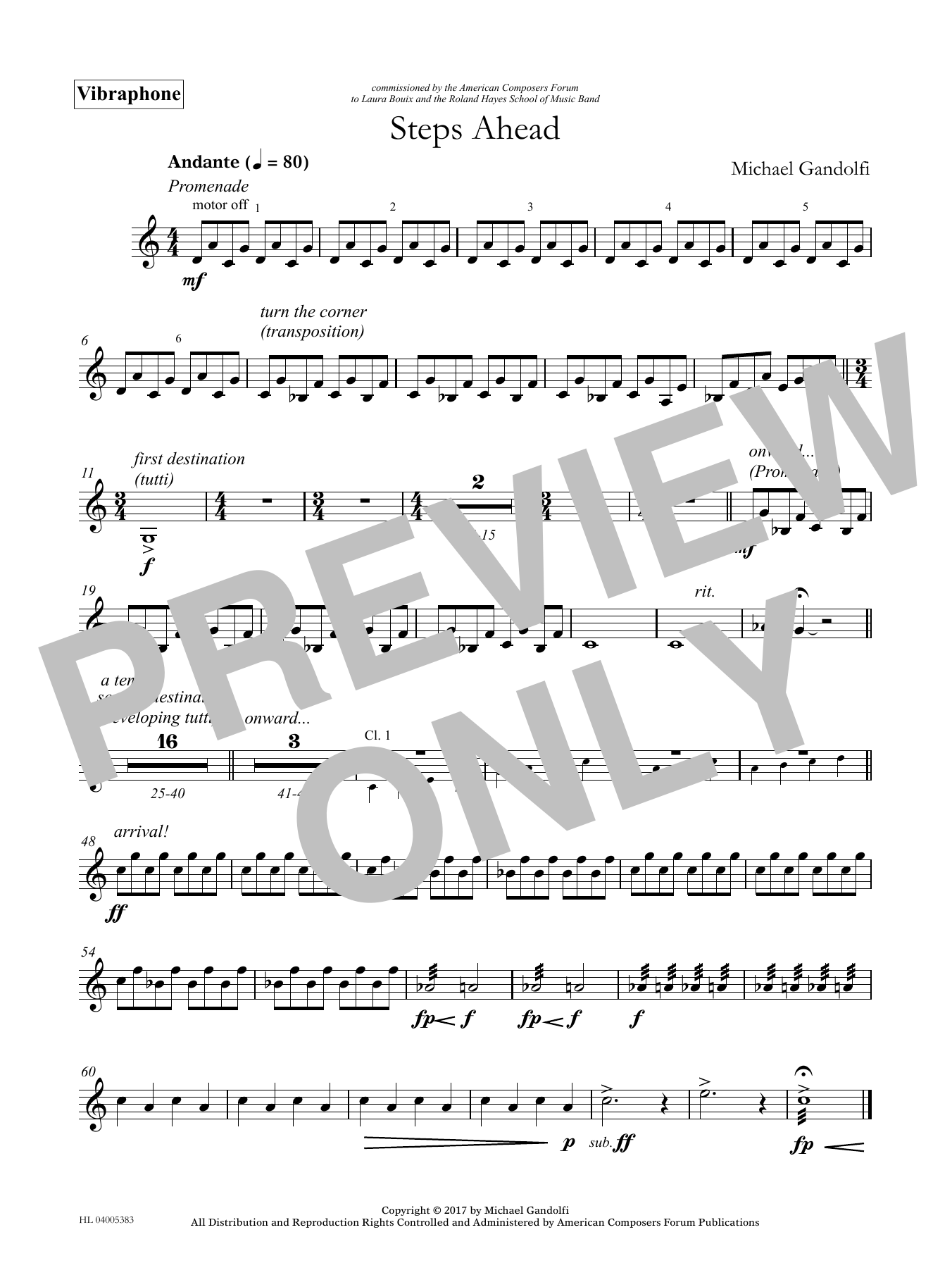 Michael Gandolfi Steps Ahead - Vibraphone Sheet Music Notes & Chords for Concert Band - Download or Print PDF