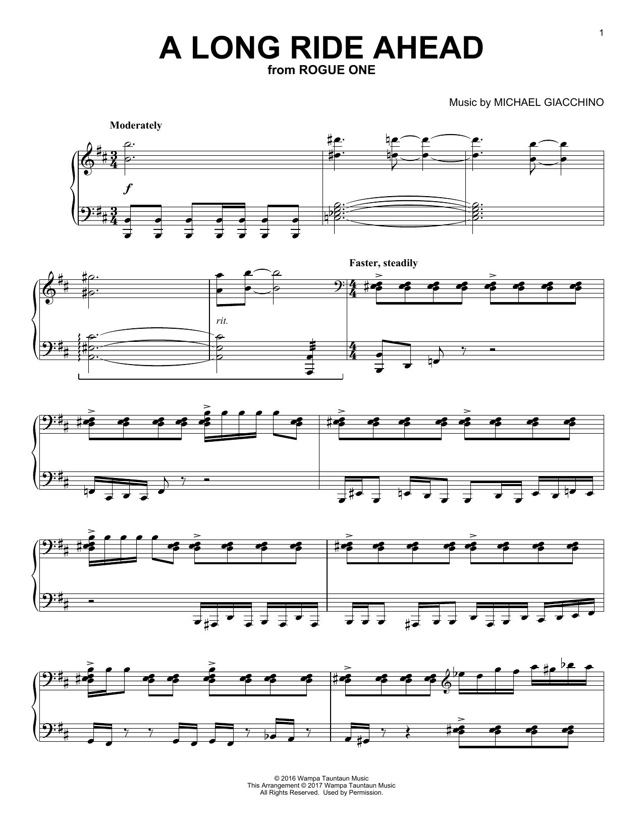 Michael Giacchino A Long Ride Ahead Sheet Music Notes & Chords for Piano - Download or Print PDF
