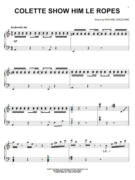 Michael Giacchino Colette Shows Him Le Ropes Sheet Music Notes & Chords for Piano - Download or Print PDF