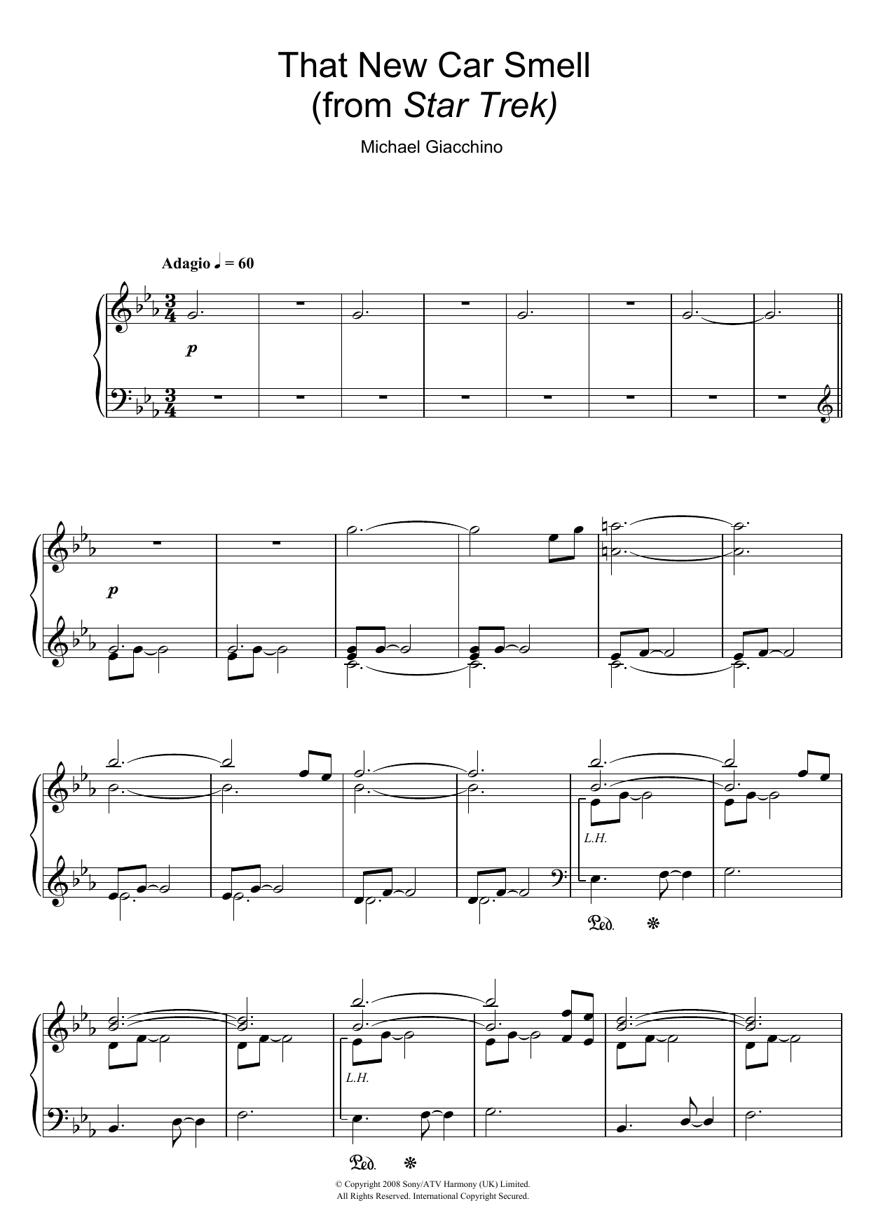 Michael Giacchino That New Car Smell (from Star Trek) Sheet Music Notes & Chords for Piano - Download or Print PDF