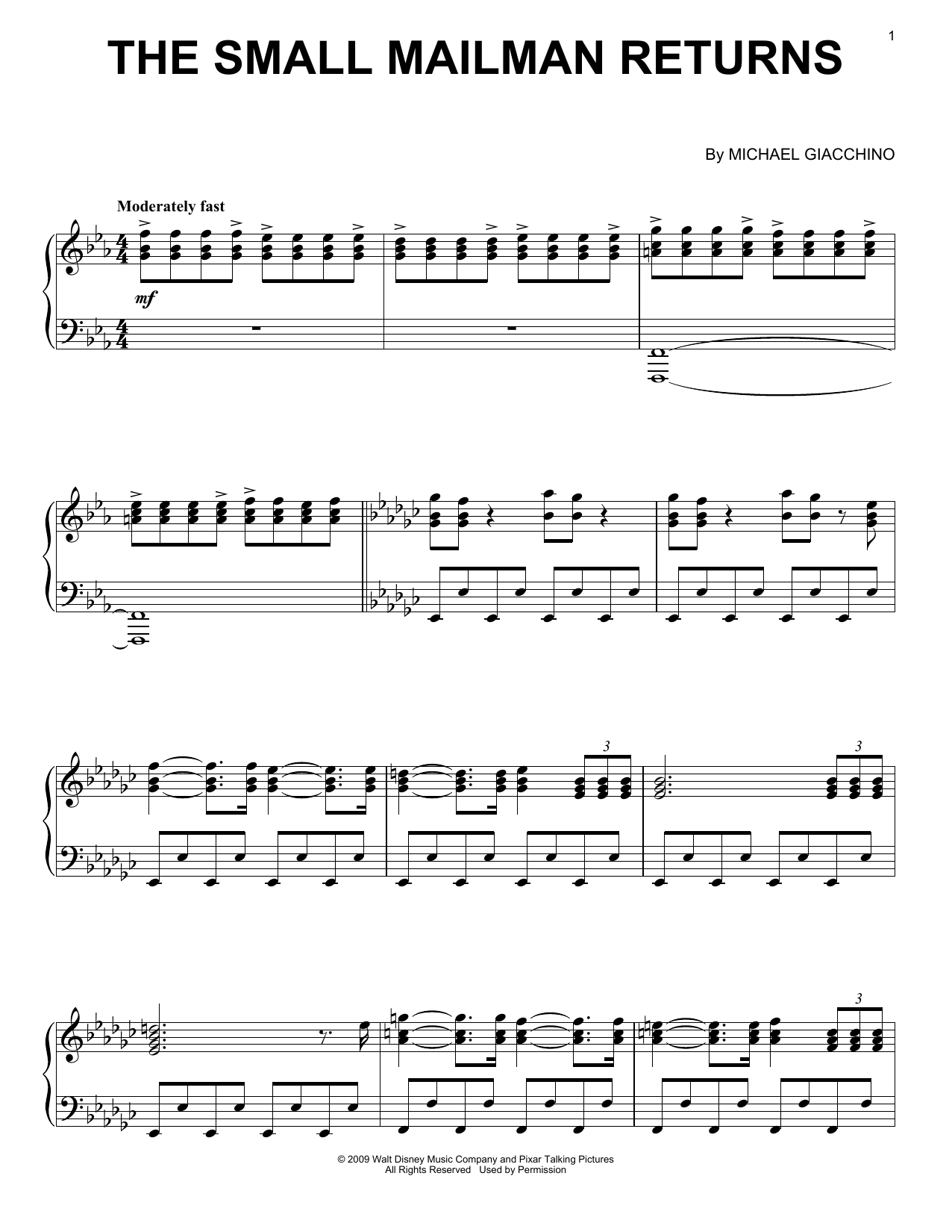 Michael Giacchino The Small Mailman Returns Sheet Music Notes & Chords for Piano - Download or Print PDF