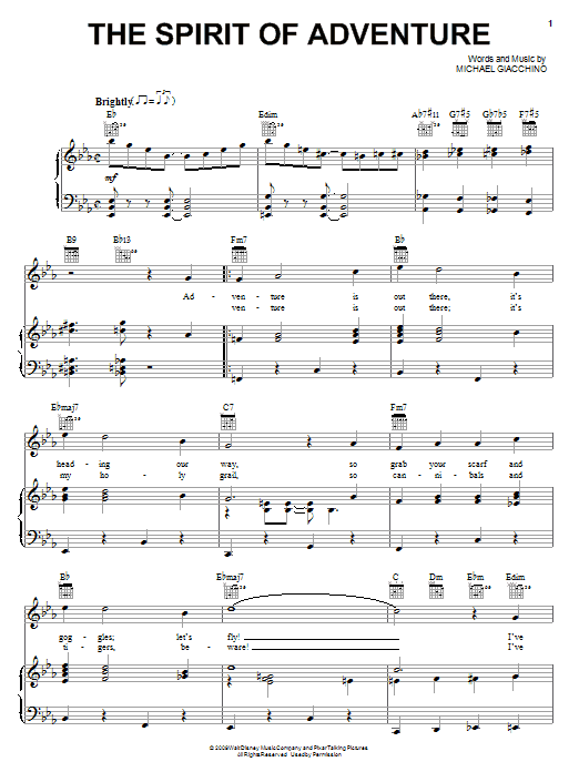 Michael Giacchino The Spirit Of Adventure Sheet Music Notes & Chords for Easy Piano - Download or Print PDF