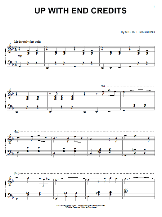 Michael Giacchino Up With End Credits Sheet Music Notes & Chords for Easy Piano - Download or Print PDF