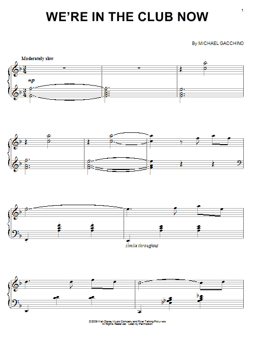 Michael Giacchino We're In The Club Now Sheet Music Notes & Chords for Easy Piano - Download or Print PDF