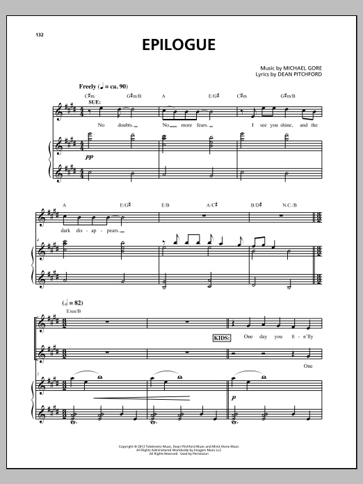 Michael Gore Epilogue (from Carrie The Musical) Sheet Music Notes & Chords for Piano & Vocal - Download or Print PDF