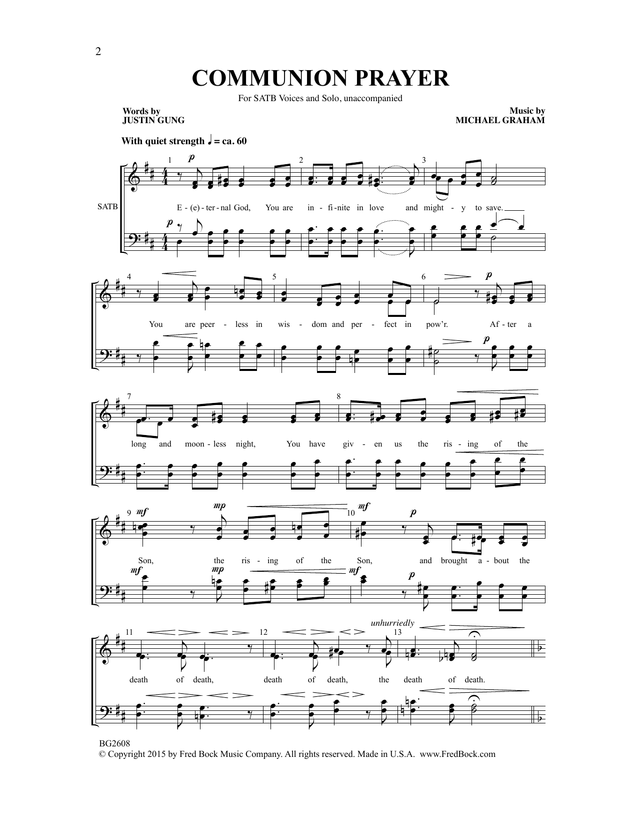 Michael Graham Communion Prayer Sheet Music Notes & Chords for Choral - Download or Print PDF Michael Graham Communion Prayer Sheet Music Notes & Chords for Choral - Download or Print PDF