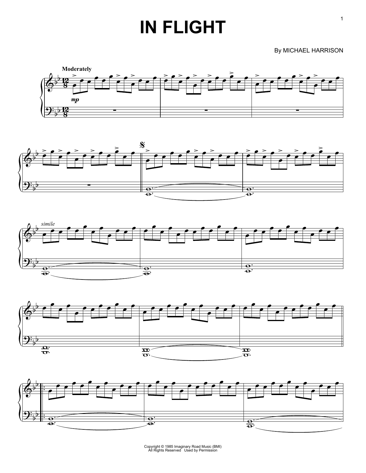 Michael Harrison In Flight Sheet Music Notes & Chords for Easy Piano - Download or Print PDF