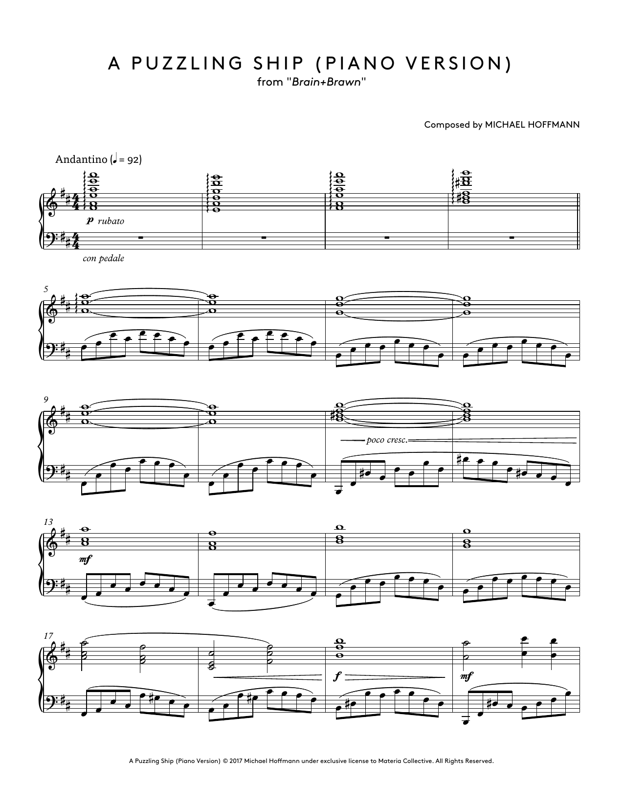 Michael Hoffmann A Puzzling Ship Sheet Music Notes & Chords for Piano Solo - Download or Print PDF