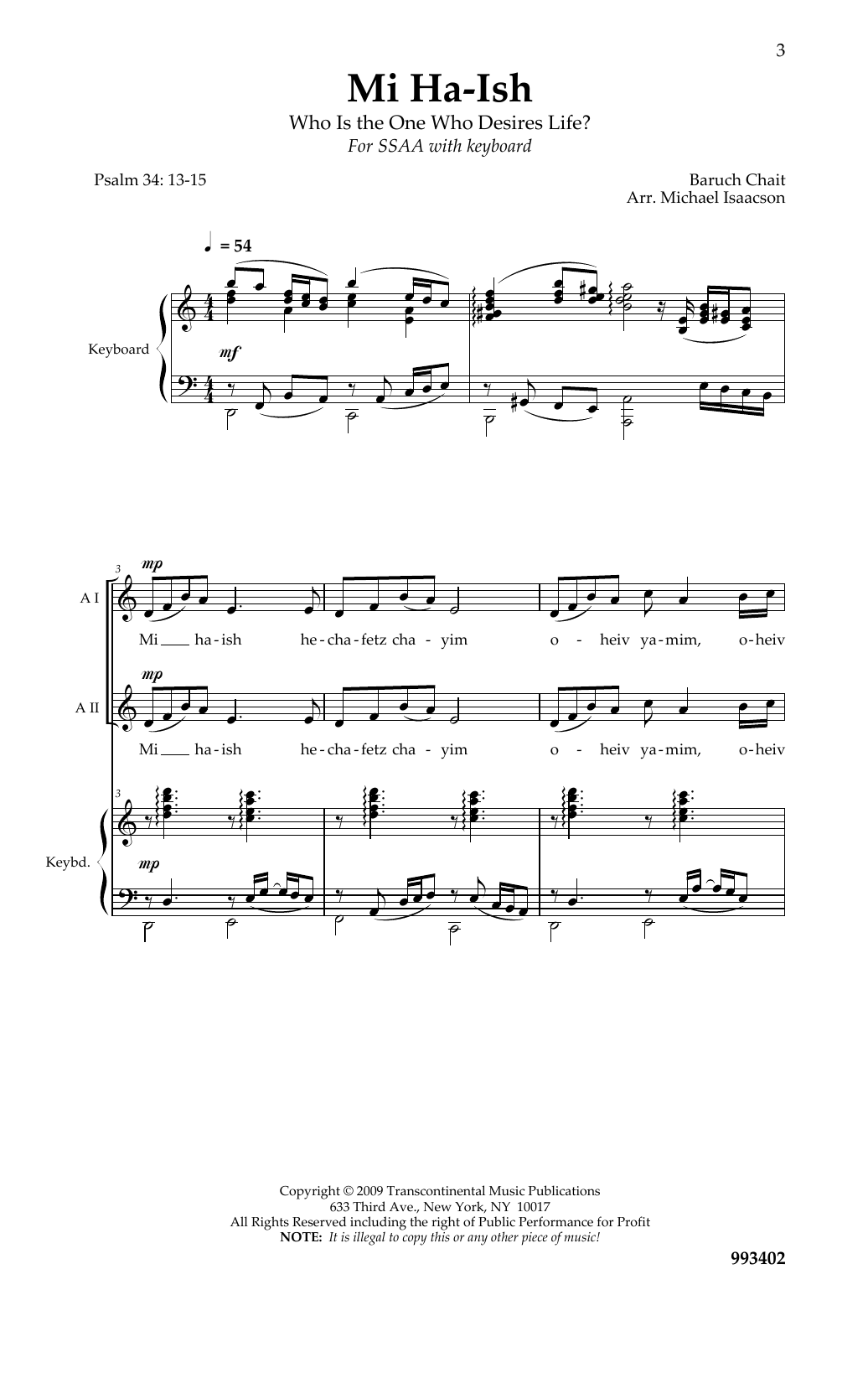 Michael Isaacson Mi Ha-Ish Sheet Music Notes & Chords for Choral - Download or Print PDF