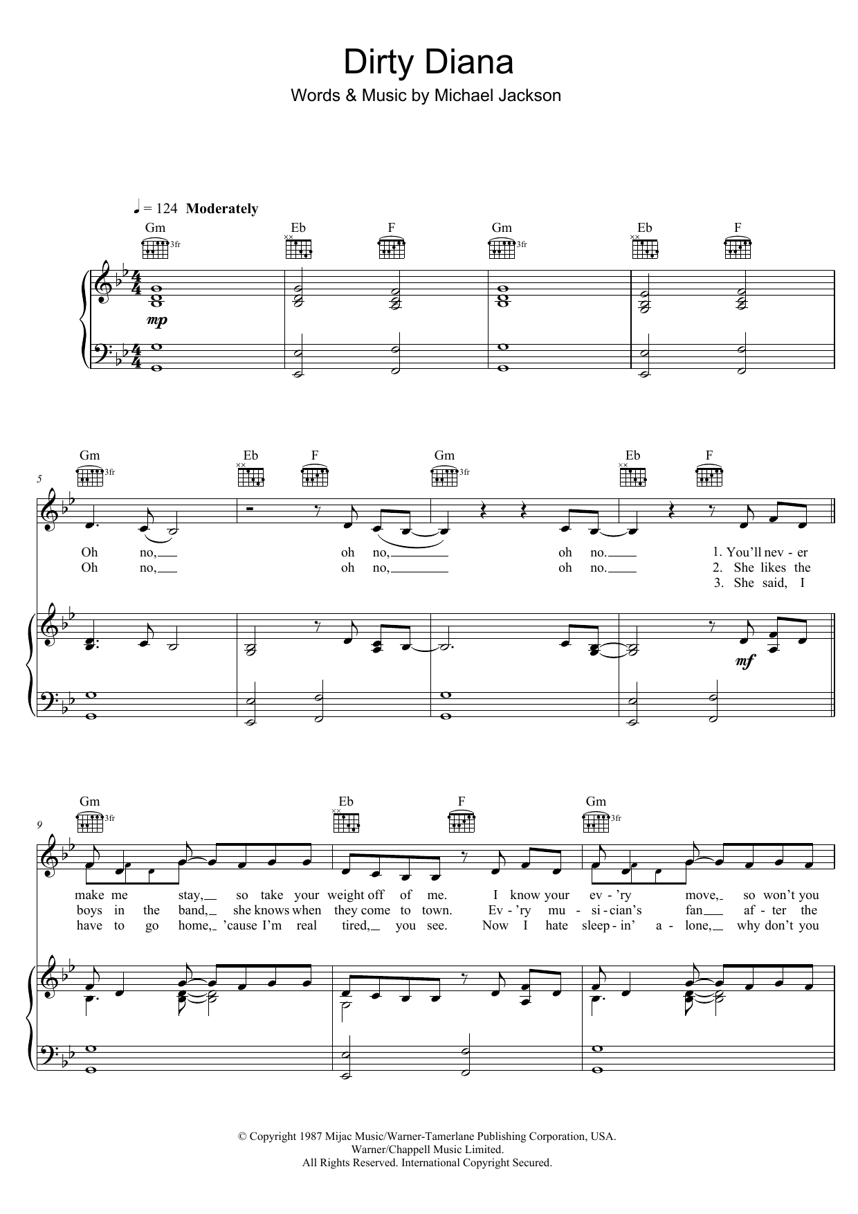 Michael Jackson Dirty Diana Sheet Music Notes & Chords for Ukulele - Download or Print PDF