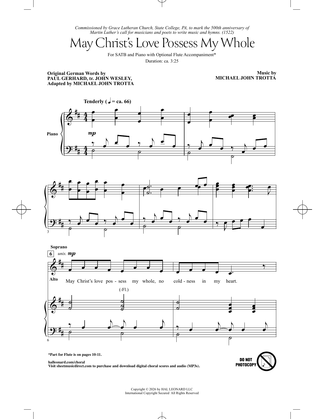 Michael John Trotta May Christ's Love Possess My Whole Sheet Music Notes & Chords for SATB Choir - Download or Print PDF