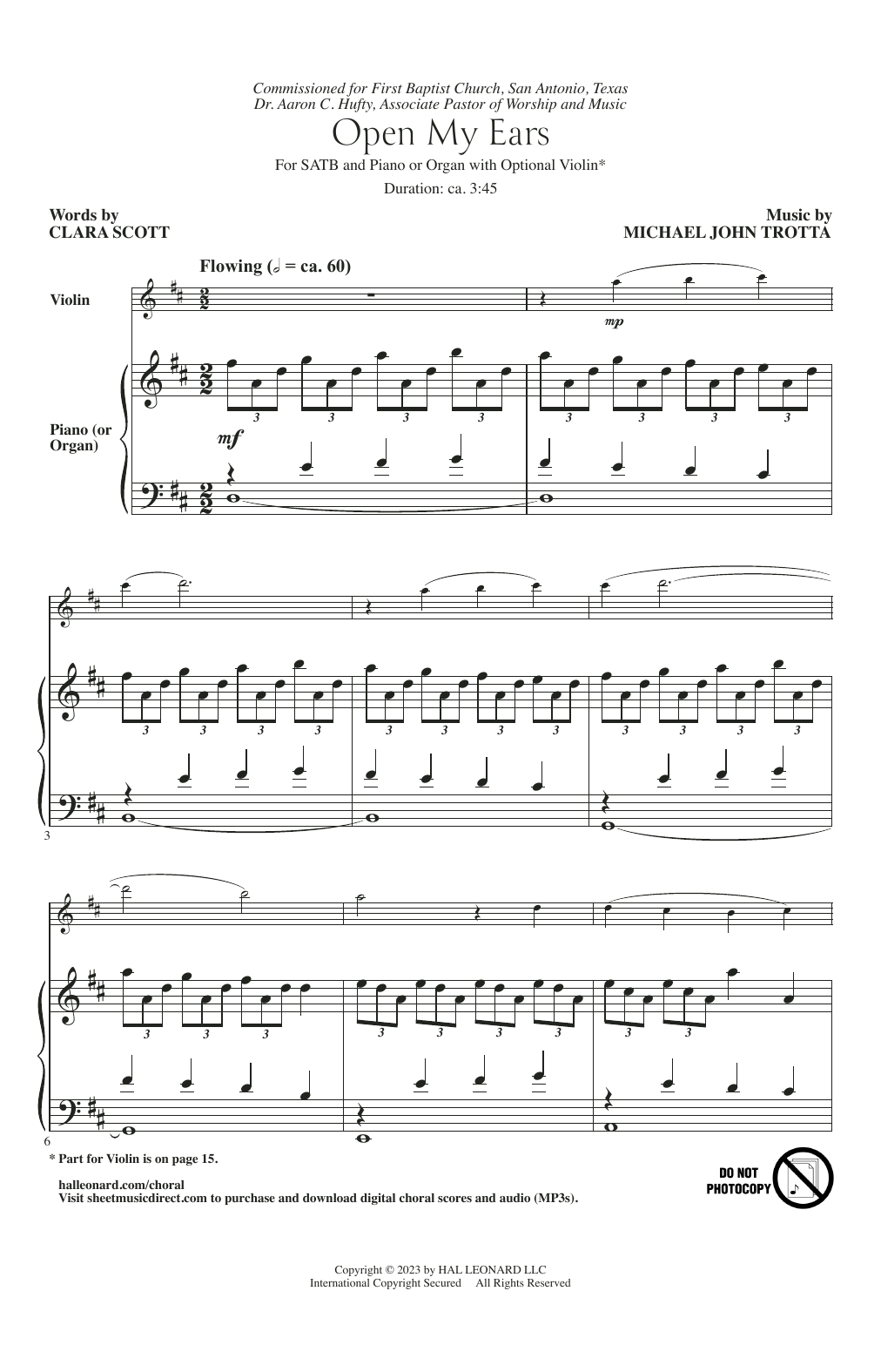 Michael John Trotta Open My Ears Sheet Music Notes & Chords for SATB Choir - Download or Print PDF