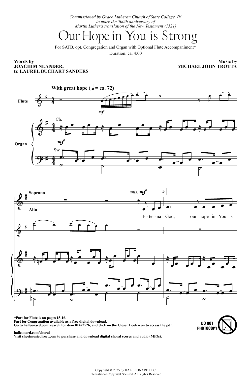Michael John Trotta Our Hope In You Is Strong Sheet Music Notes & Chords for SATB Choir - Download or Print PDF