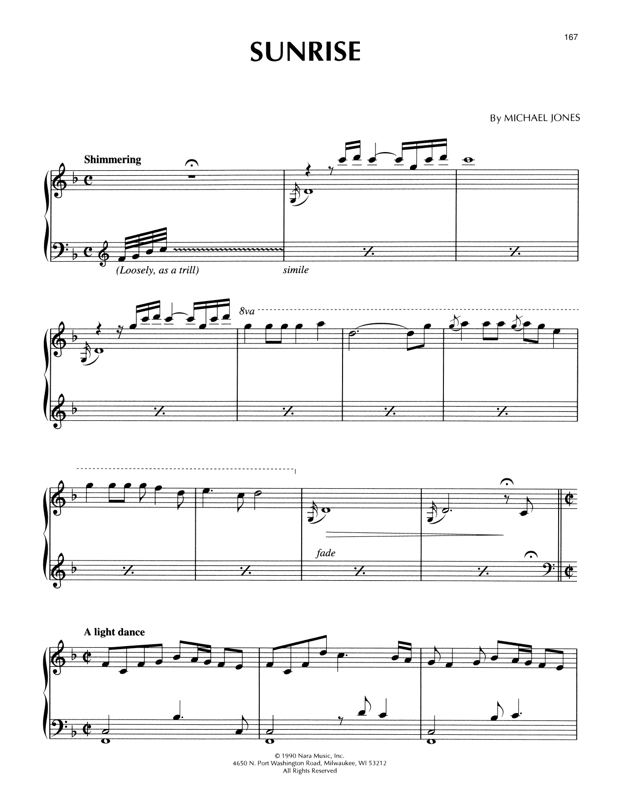 Michael Jones Sunrise Sheet Music Notes & Chords for Piano Solo - Download or Print PDF