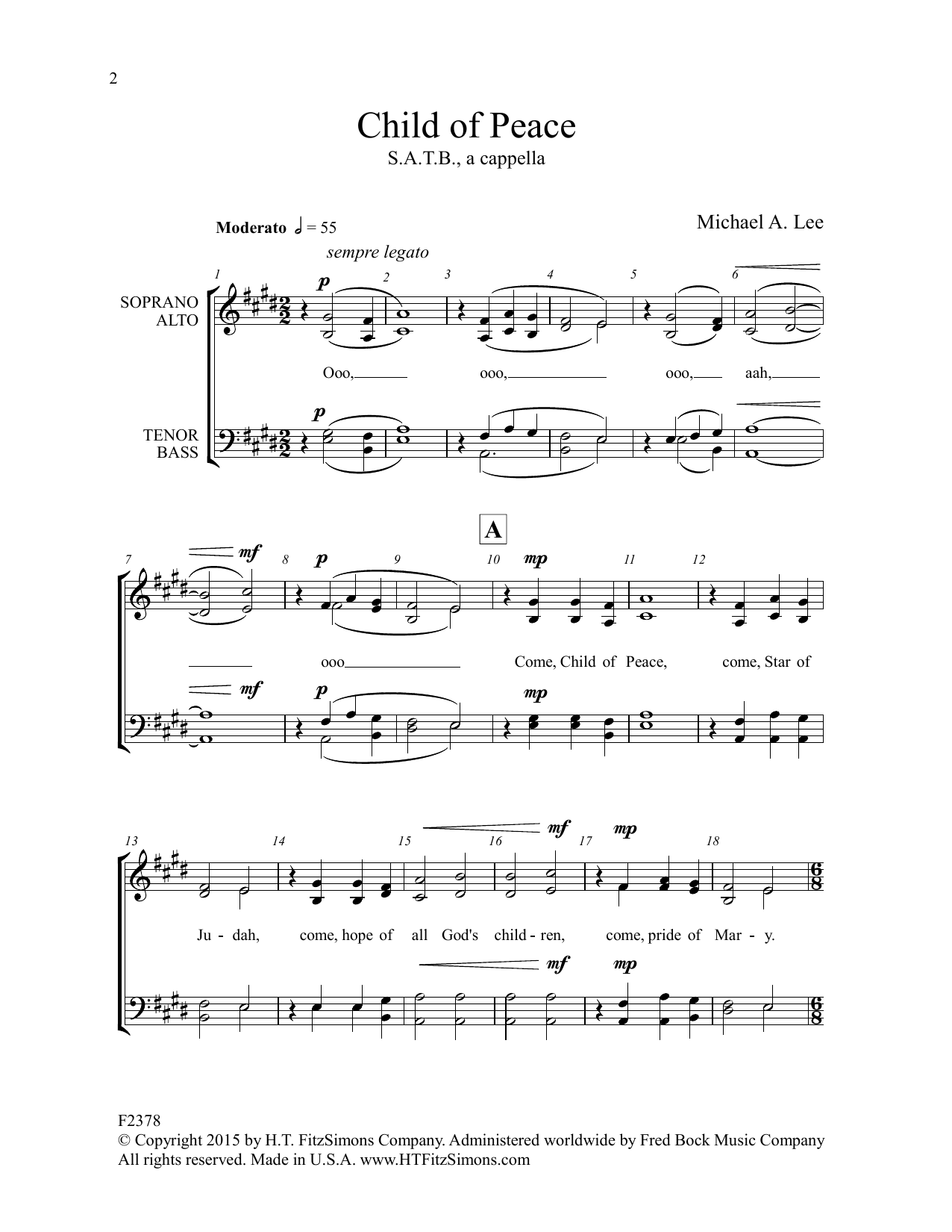Michael Lee Child Of Peace Sheet Music Notes & Chords for SATB Choir - Download or Print PDF