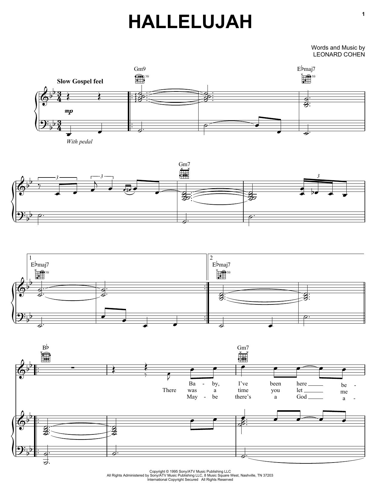Michael McDonald Hallelujah Sheet Music Notes & Chords for Piano, Vocal & Guitar (Right-Hand Melody) - Download or Print PDF