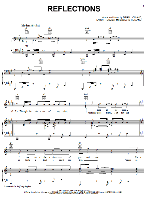 Michael McDonald Reflections Sheet Music Notes & Chords for Piano, Vocal & Guitar (Right-Hand Melody) - Download or Print PDF