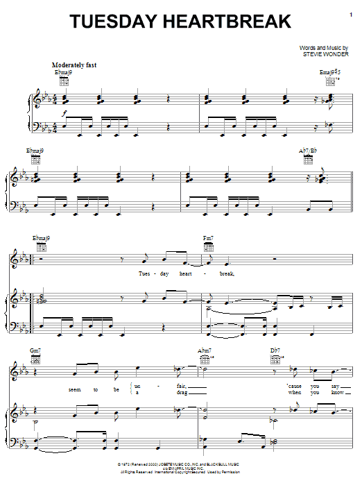 Michael McDonald Tuesday Heartbreak Sheet Music Notes & Chords for Piano, Vocal & Guitar (Right-Hand Melody) - Download or Print PDF Michael McDonald Tuesday Heartbreak Sheet Music Notes & Chords for Piano, Vocal & Guitar (Right-Hand Melody) - Download or Print PDF