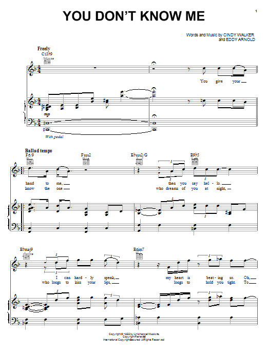 Michael McDonald You Don't Know Me Sheet Music Notes & Chords for Piano, Vocal & Guitar (Right-Hand Melody) - Download or Print PDF