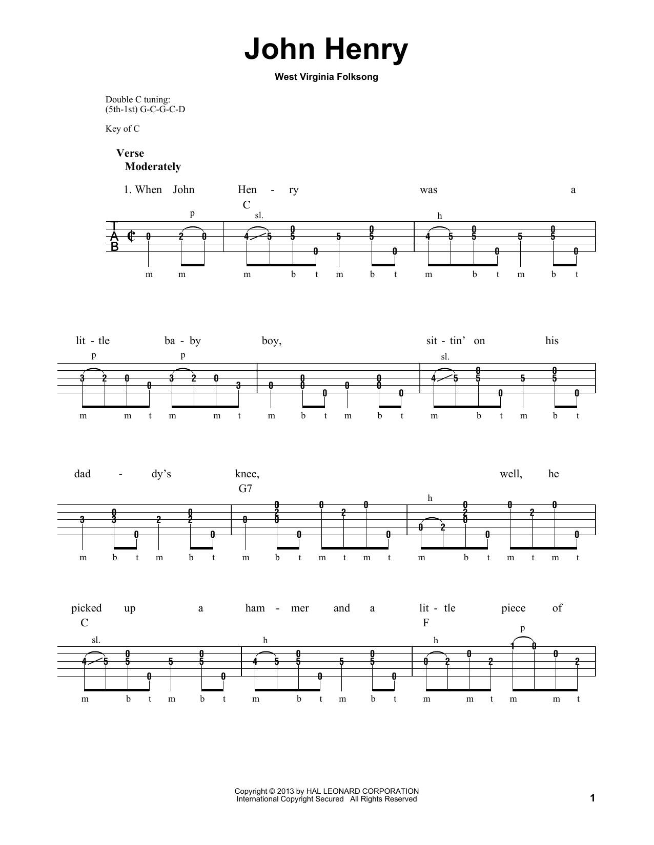 Michael Miles John Henry Sheet Music Notes & Chords for Banjo - Download or Print PDF