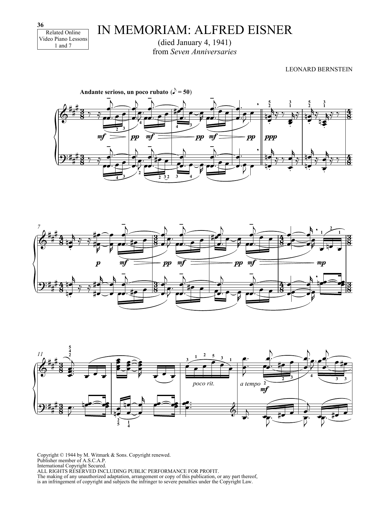 Michael Mizrahi In Memoriam: Alfred Eisner Sheet Music Notes & Chords for Piano Solo - Download or Print PDF