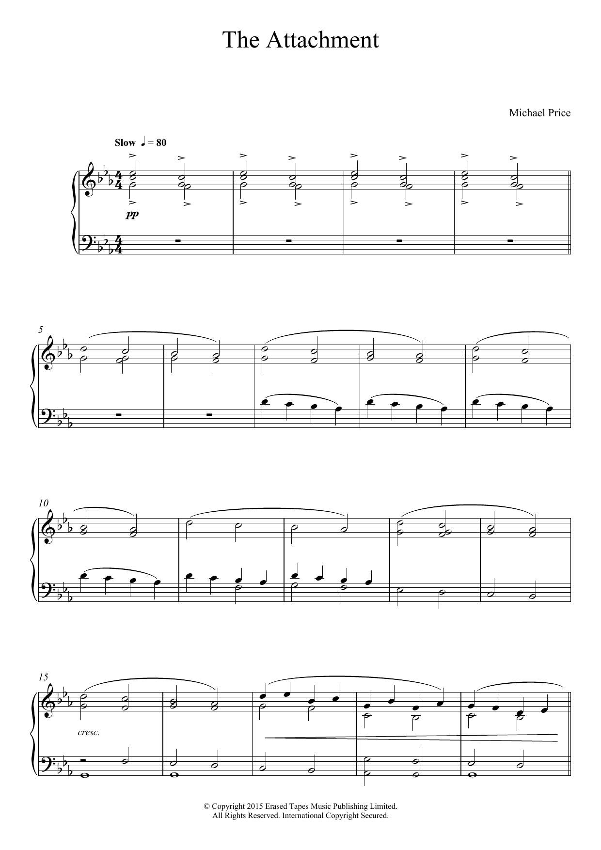 Michael Price The Attachment Sheet Music Notes & Chords for Piano - Download or Print PDF