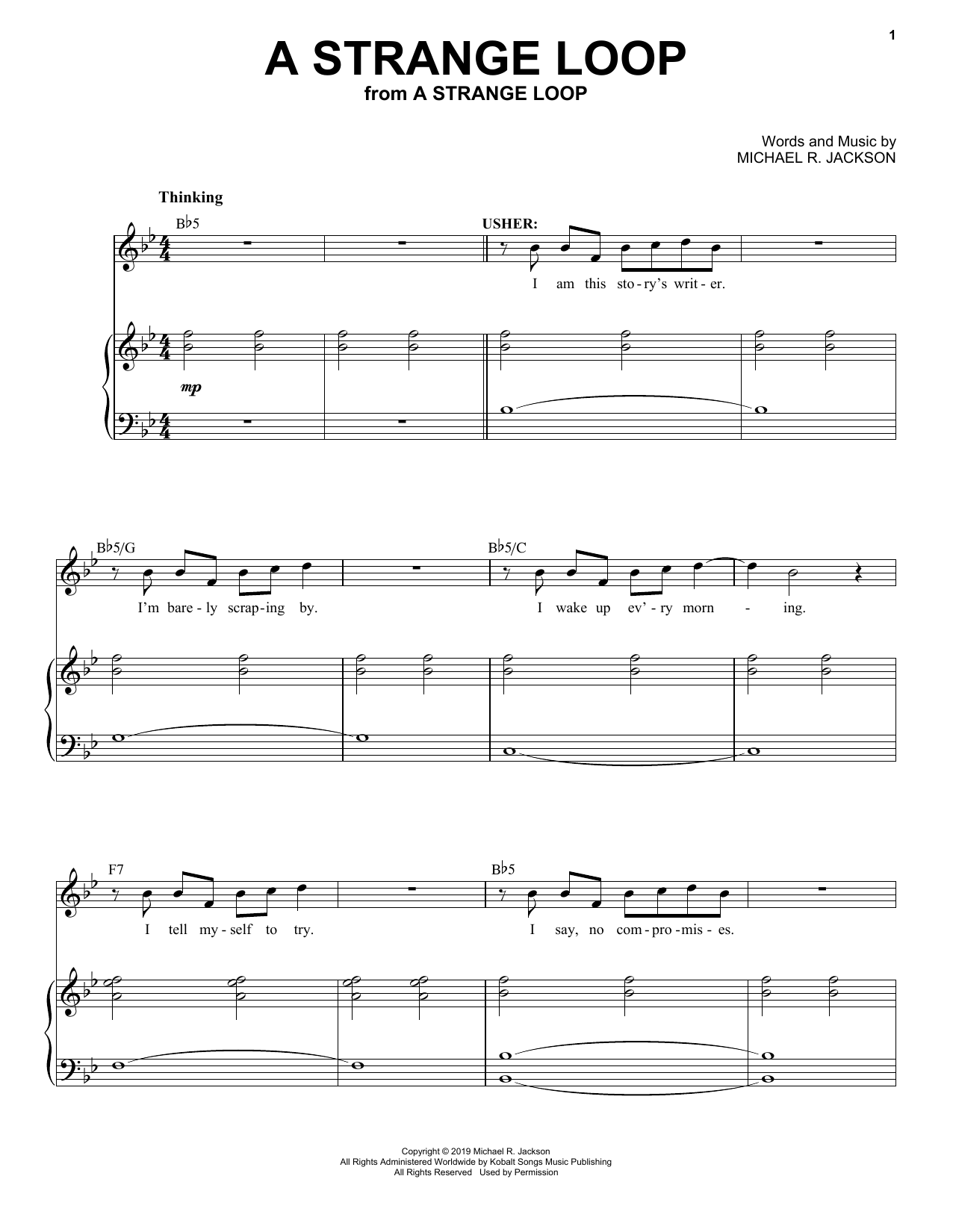 Michael R. Jackson A Strange Loop Sheet Music Notes & Chords for Piano & Vocal - Download or Print PDF