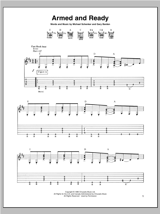 Michael Schenker Armed And Ready Sheet Music Notes & Chords for Guitar Tab - Download or Print PDF