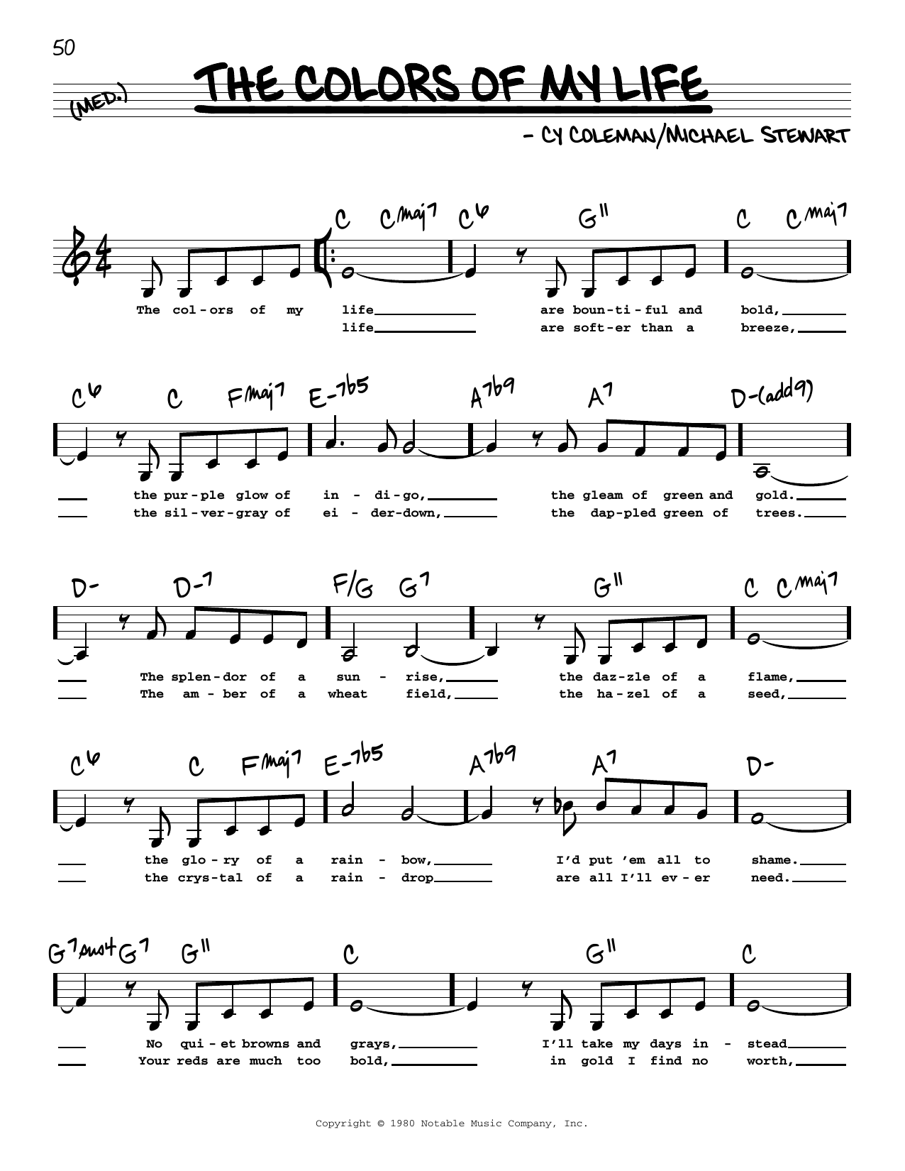 Michael Stewart The Colors Of My Life (Low Voice) Sheet Music Notes & Chords for Real Book – Melody, Lyrics & Chords - Download or Print PDF Michael Stewart The Colors Of My Life (Low Voice) Sheet Music Notes & Chords for Real Book – Melody, Lyrics & Chords - Download or Print PDF
