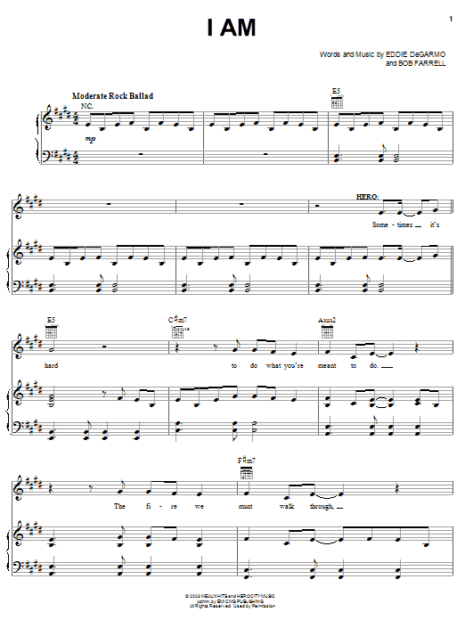 Michael Tait I Am Sheet Music Notes & Chords for Piano, Vocal & Guitar (Right-Hand Melody) - Download or Print PDF Michael Tait I Am Sheet Music Notes & Chords for Piano, Vocal & Guitar (Right-Hand Melody) - Download or Print PDF
