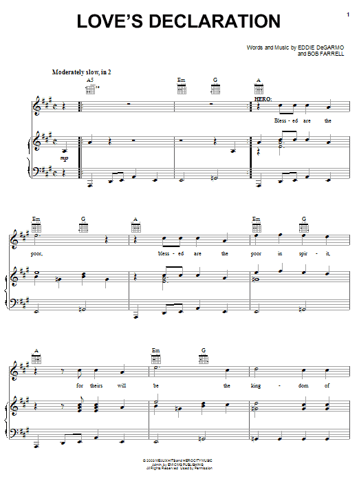 Michael Tait Love's Declaration Sheet Music Notes & Chords for Piano, Vocal & Guitar (Right-Hand Melody) - Download or Print PDF Michael Tait Love's Declaration Sheet Music Notes & Chords for Piano, Vocal & Guitar (Right-Hand Melody) - Download or Print PDF