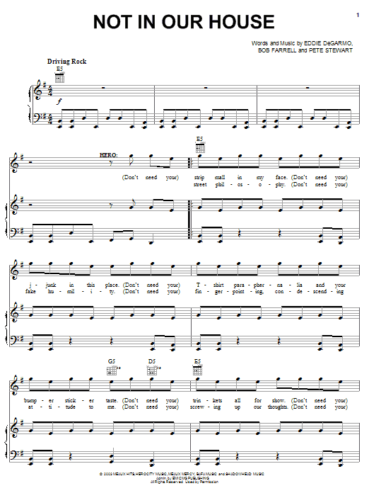 Michael Tait Not In Our House Sheet Music Notes & Chords for Piano, Vocal & Guitar (Right-Hand Melody) - Download or Print PDF Michael Tait Not In Our House Sheet Music Notes & Chords for Piano, Vocal & Guitar (Right-Hand Melody) - Download or Print PDF