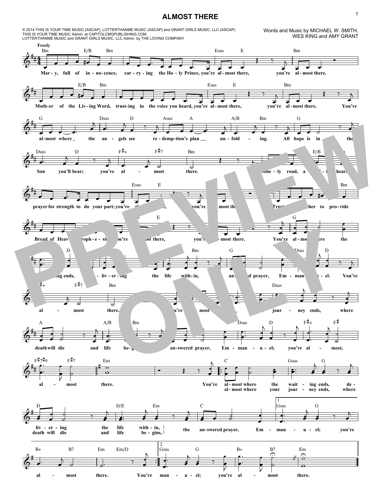 Wes King Almost There Sheet Music Notes & Chords for Melody Line, Lyrics & Chords - Download or Print PDF