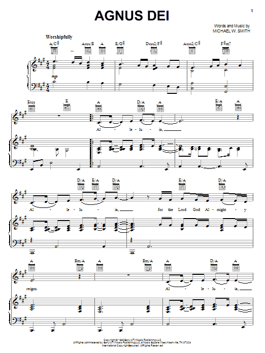 Michael W. Smith Agnus Dei Sheet Music Notes & Chords for Guitar Tab - Download or Print PDF